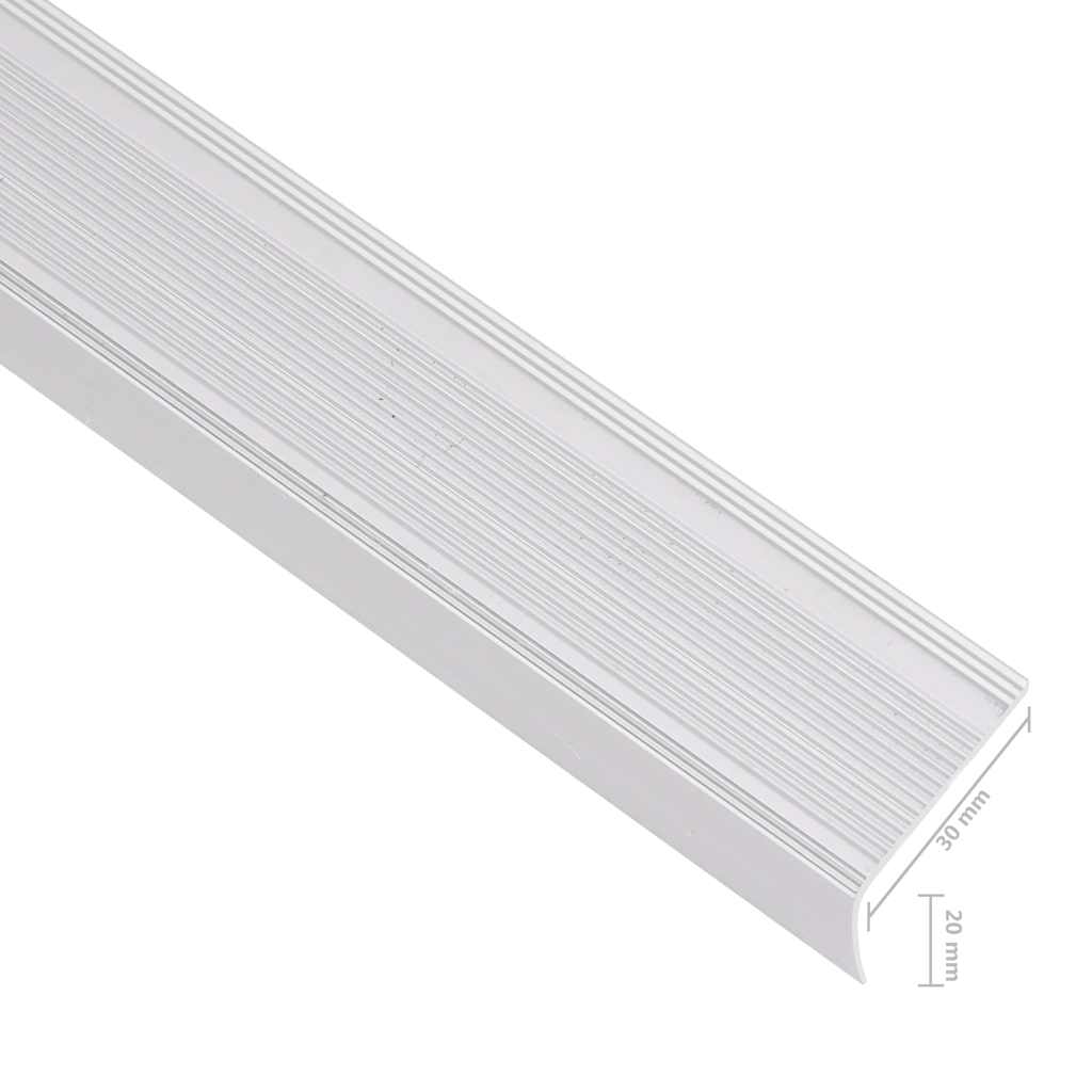 5 db ezüstszínű L-alakú alumínium lépcsőélvédő 100 cm