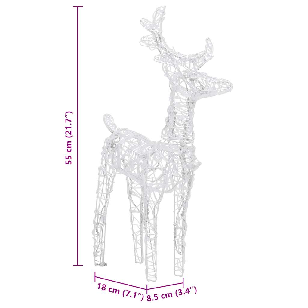 akril rénszarvasok és szán karácsonyi dísz 160 LED-del 130 cm