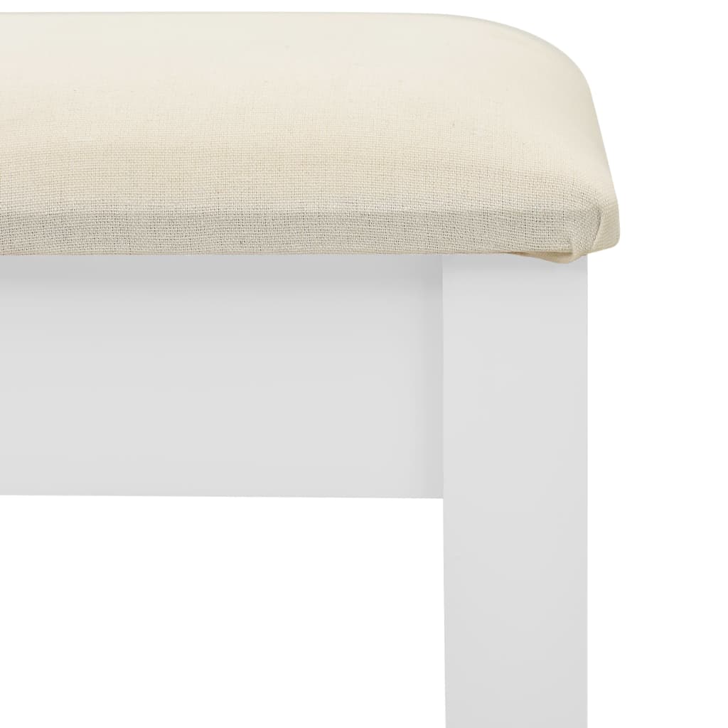 fehér császárfa MDF fésülködőasztal ülőkével 65x36x128 cm
