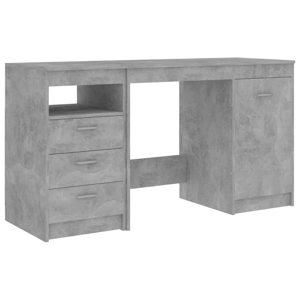 betonszürke szerelt fa íróasztal 140 x 50 x 76 cm