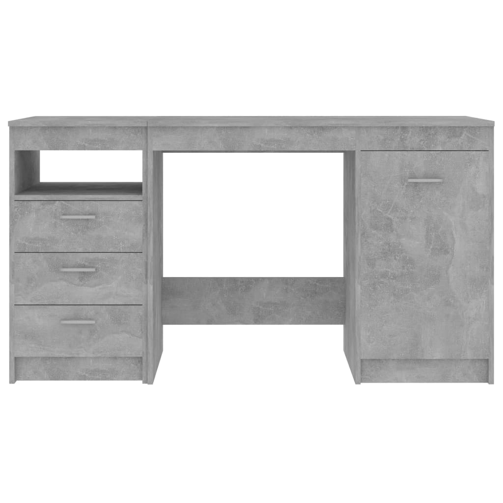 betonszürke szerelt fa íróasztal 140 x 50 x 76 cm