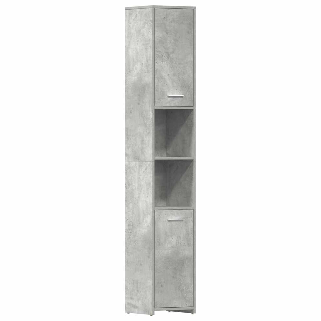 betonszürke szerelt fa fürdőszobaszekrény 30 x 30 x 183,5 cm