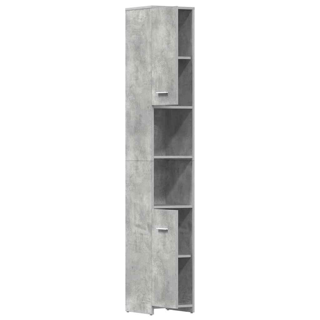 betonszürke szerelt fa fürdőszobaszekrény 30 x 30 x 183,5 cm