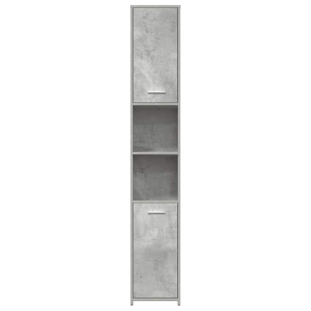 betonszürke szerelt fa fürdőszobaszekrény 30 x 30 x 183,5 cm