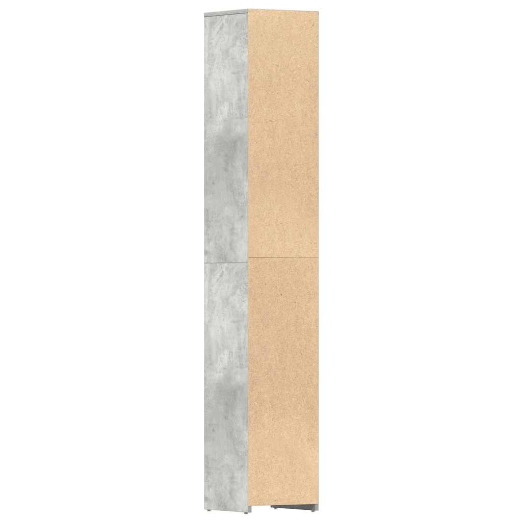 betonszürke szerelt fa fürdőszobaszekrény 30 x 30 x 183,5 cm