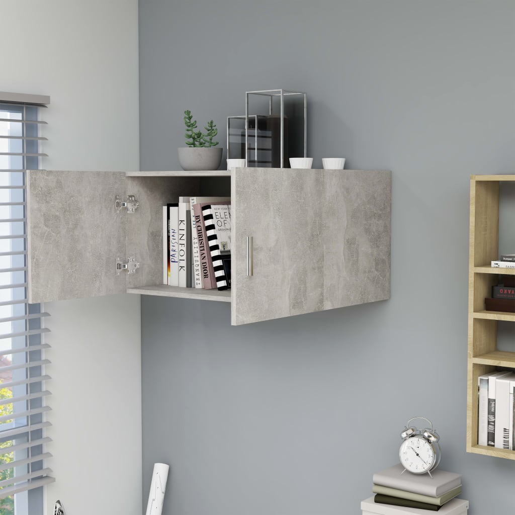 betonszürke szerelt fa falra szerelhető szekrény 80x39x40 cm
