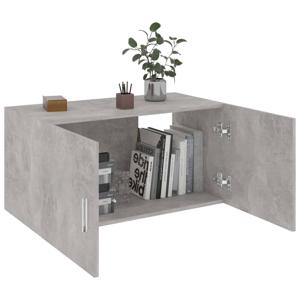 betonszürke szerelt fa falra szerelhető szekrény 80x39x40 cm