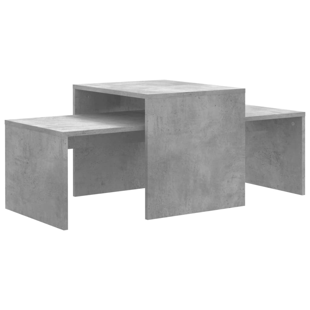 betonszürke szerelt fa dohányzóasztal szett 100 x 48 x 40 cm