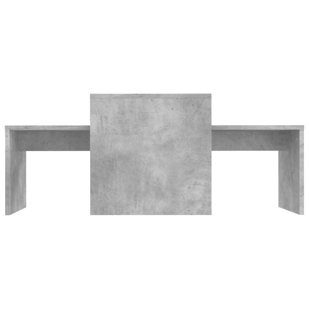 betonszürke szerelt fa dohányzóasztal szett 100 x 48 x 40 cm