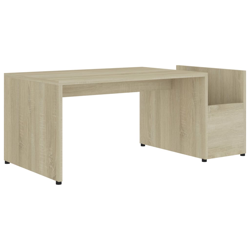 sonoma tölgy színű szerelt fa dohányzóasztal 90 x 45 x 35 cm