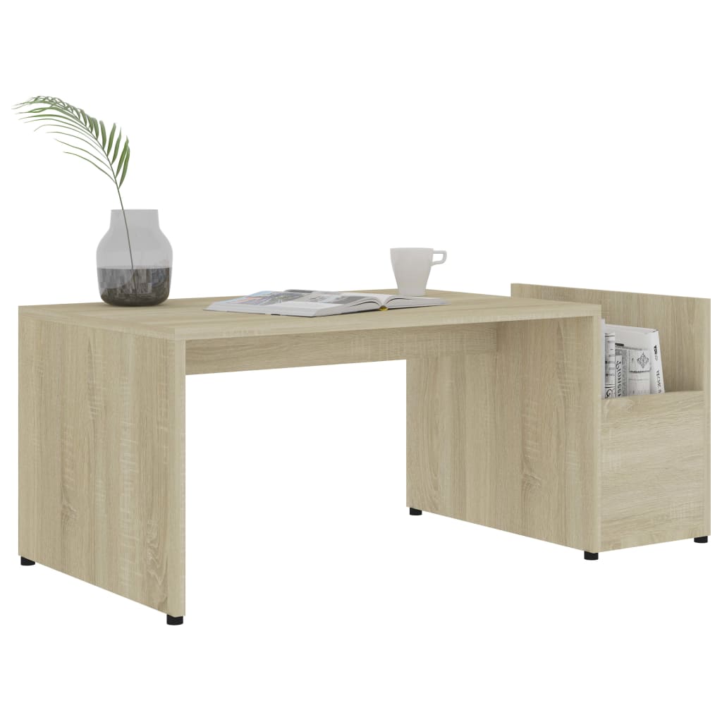 sonoma tölgy színű szerelt fa dohányzóasztal 90 x 45 x 35 cm
