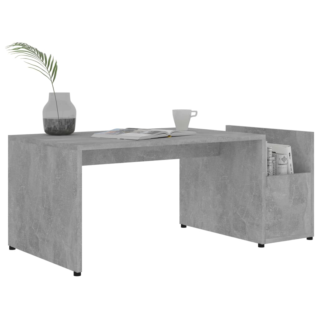 betonszürke szerelt fa dohányzóasztal 90 x 45 x 35 cm