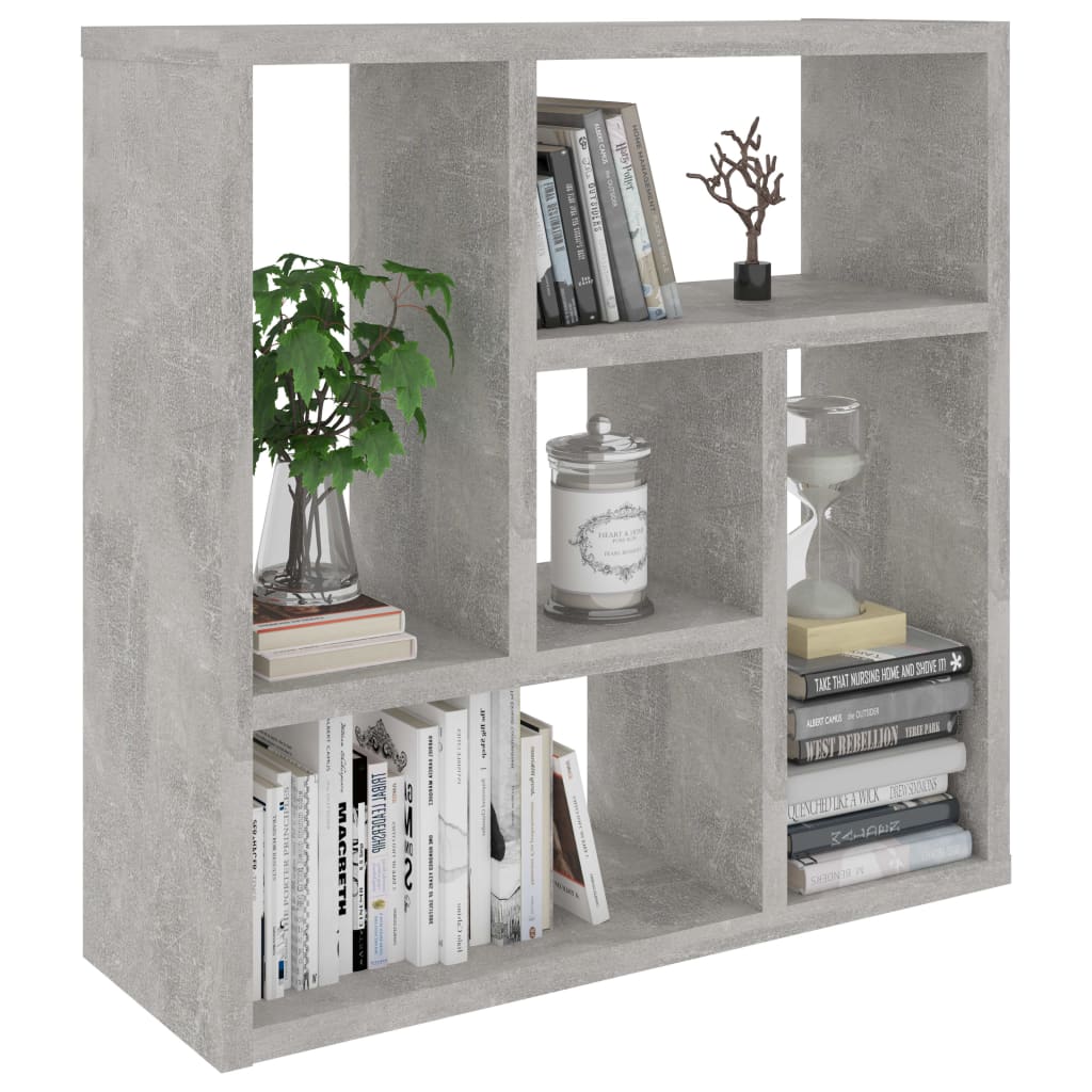 betonszürke szerelt fa fali polc 45 x 16 x 45 cm