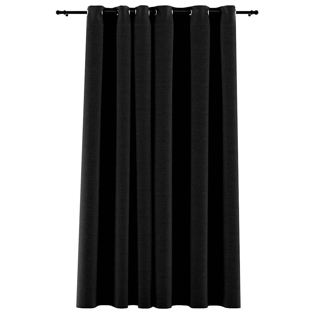 antracit vászonhatású sötétítőfüggöny fűzőkarikával 290x245 cm