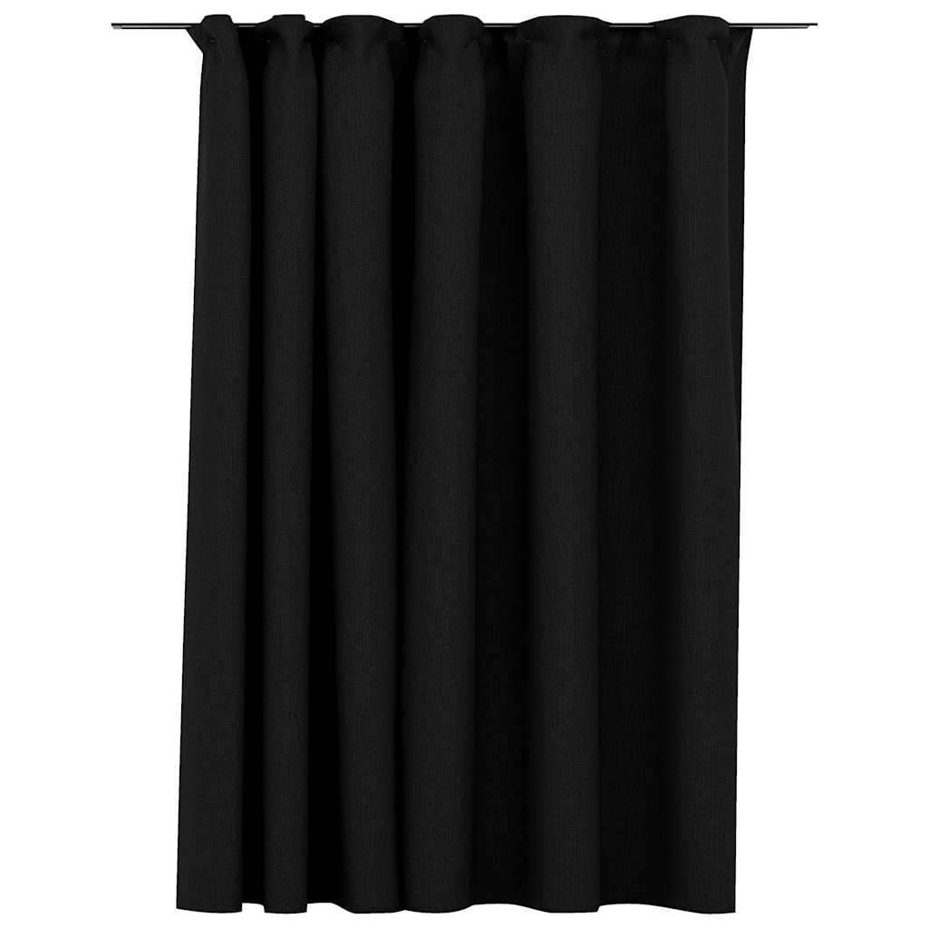 antracit vászonhatású sötétítőfüggöny kampókkal 290 x 245 cm