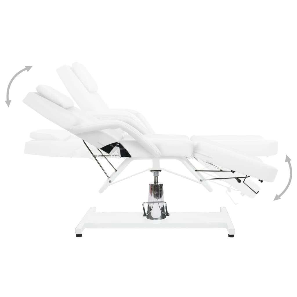 fehér masszázsasztal 180 x 62 x (87-112) cm