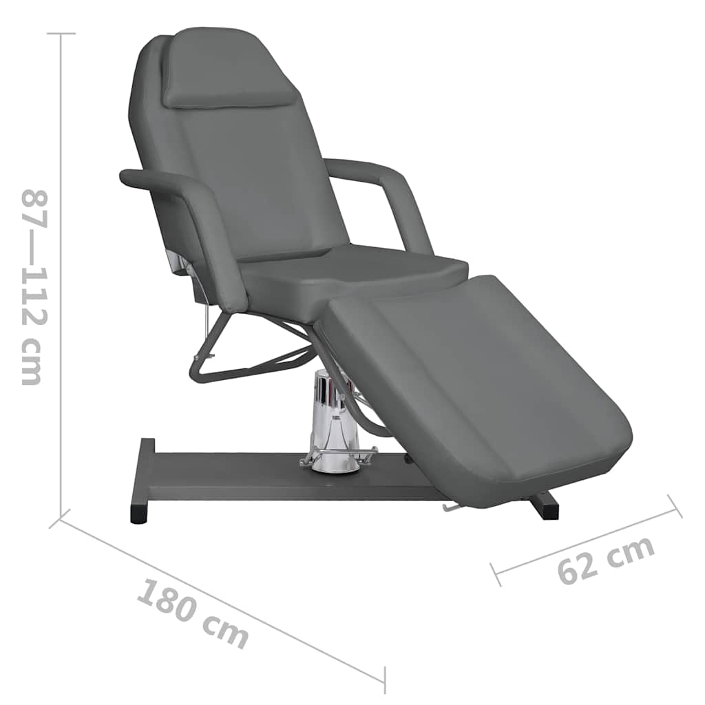 szürke masszázsasztal 180 x 62 x (87-112) cm