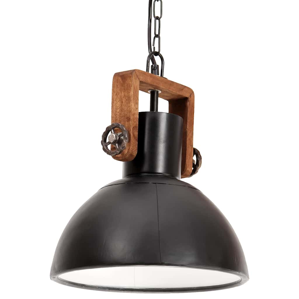 kerek fekete ipari függőlámpa 25 W 30 cm E27