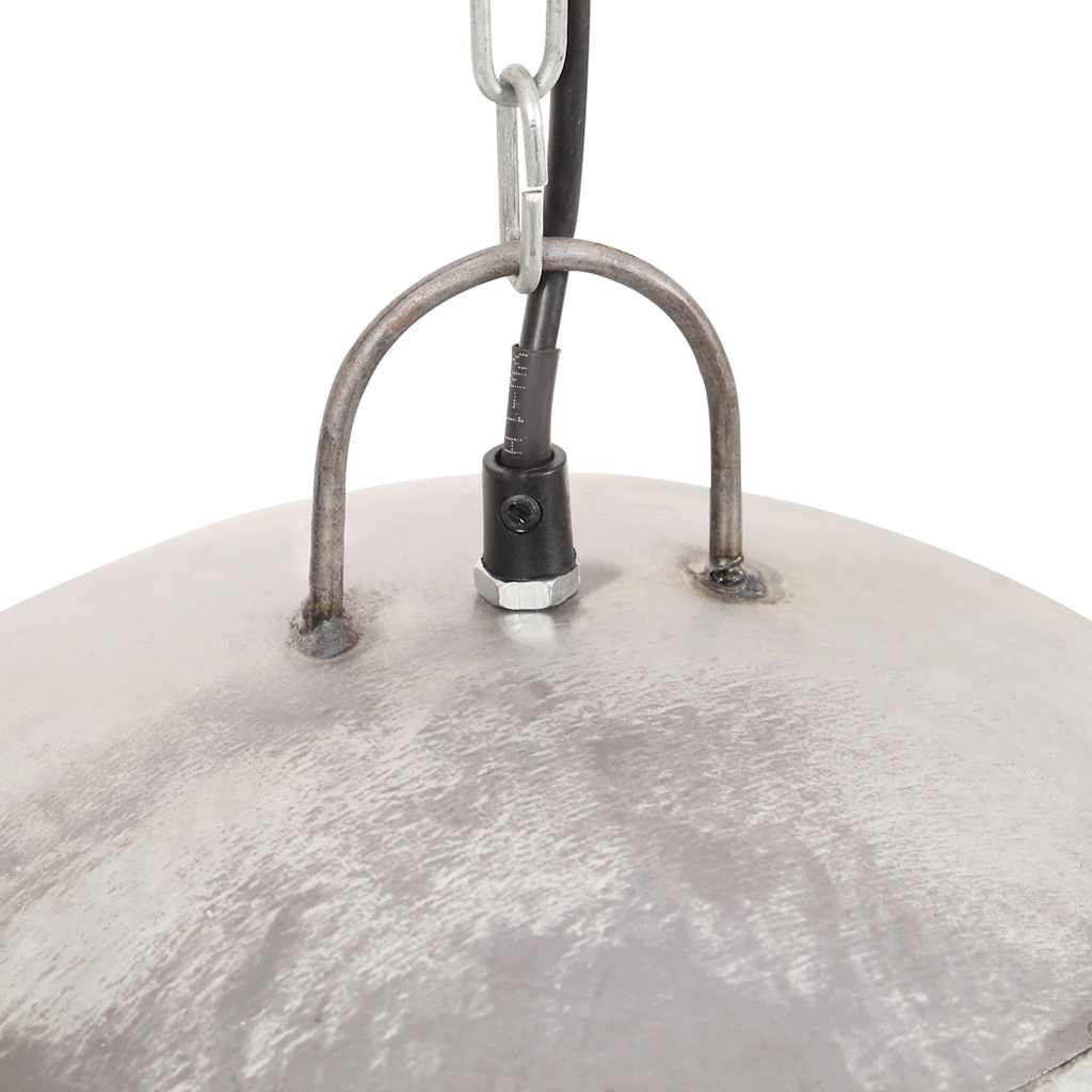 kerek ezüstszínű ipari függőlámpa 25 W 41 cm E27