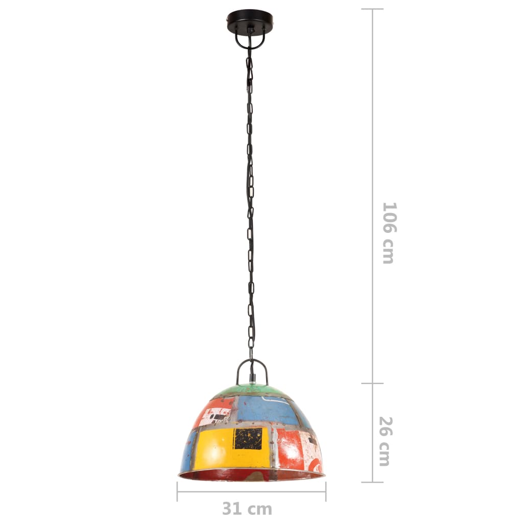 kerek többszínű vintage ipari függőlámpa 25 W 31 cm E27