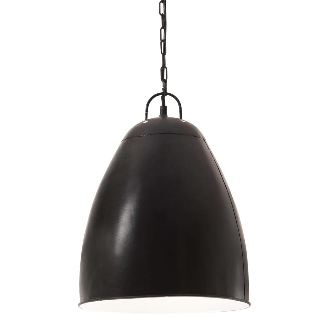 kerek fekete ipari függőlámpa 25 W 32 cm E27