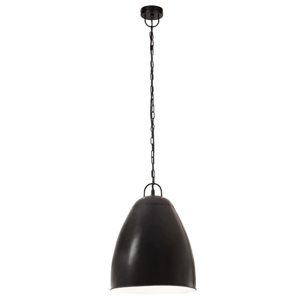 kerek fekete ipari függőlámpa 25 W 32 cm E27
