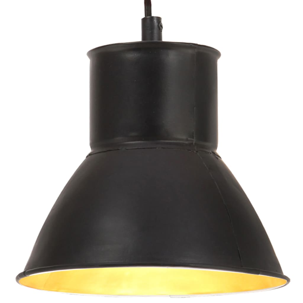 kerek fekete függőlámpa 25 W 17 cm E27