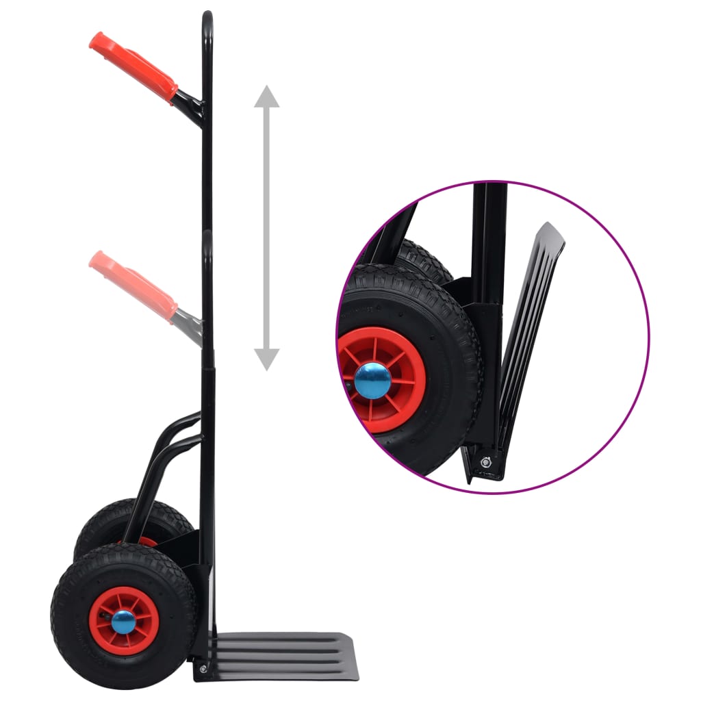 fekete és piros teleszkópos kézikocsi 200 kg