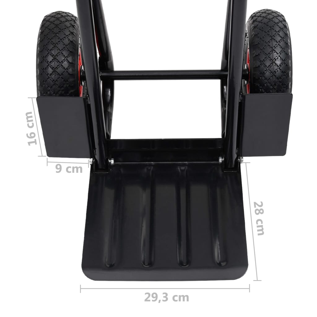 fekete és piros teleszkópos kézikocsi 200 kg