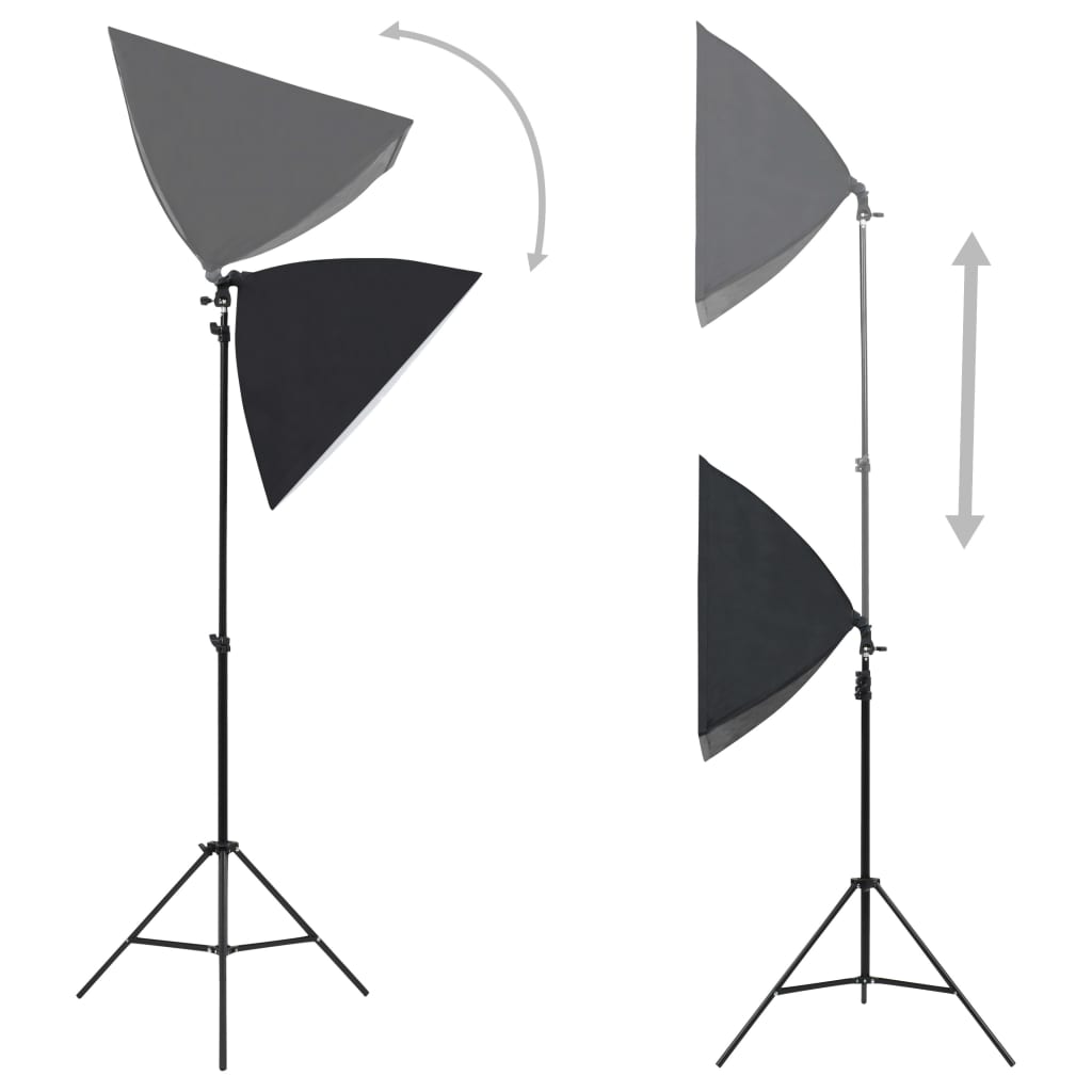 fotóstúdió-felszerelés softbox lámpákkal és háttérrel