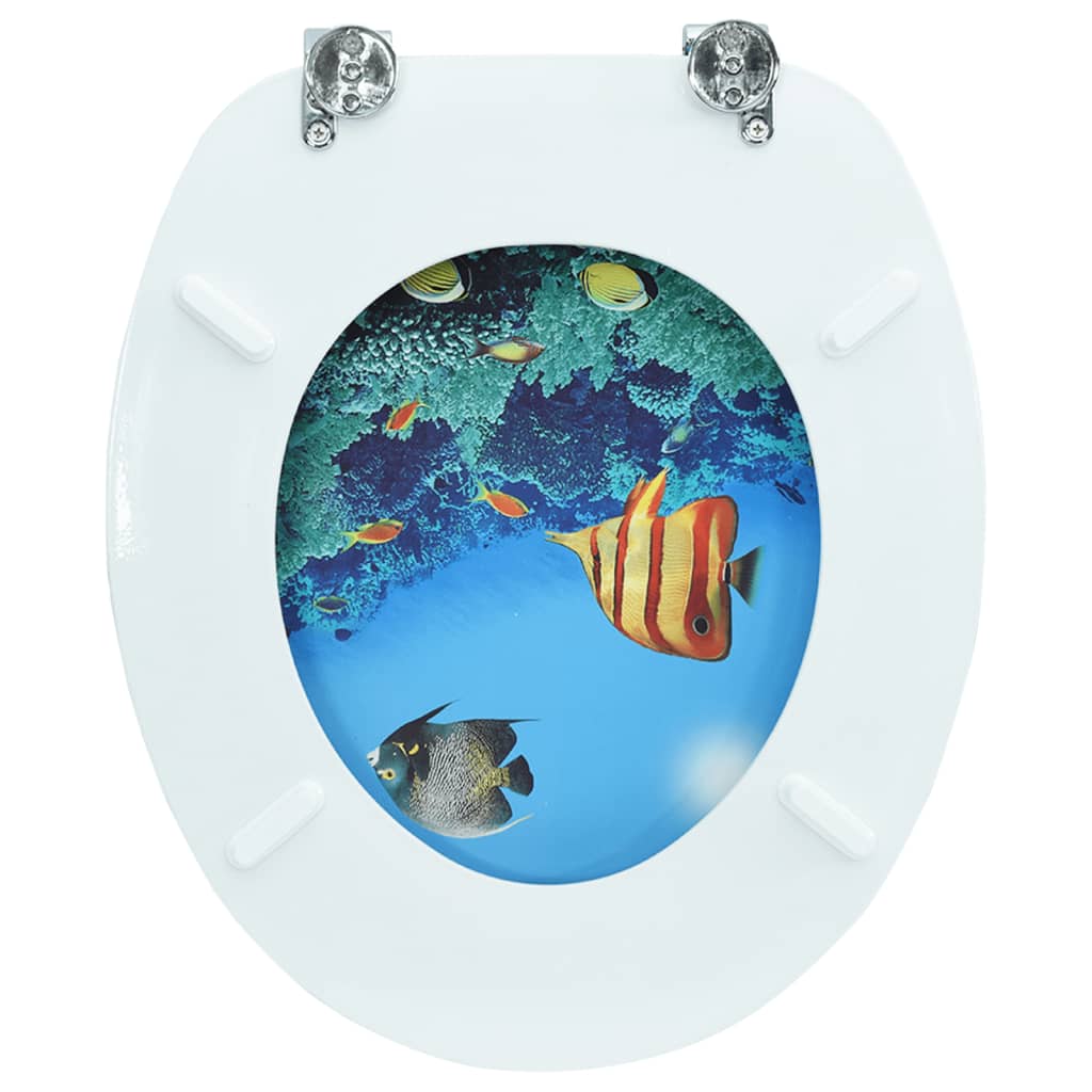 mélytengeri mintás MDF WC-ülőke fedéllel