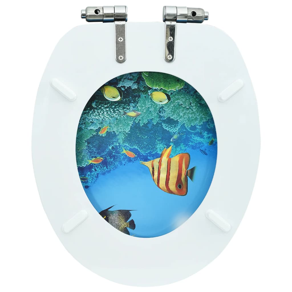 mélytengeri mintás MDF WC-ülőke lassan csukódó fedéllel