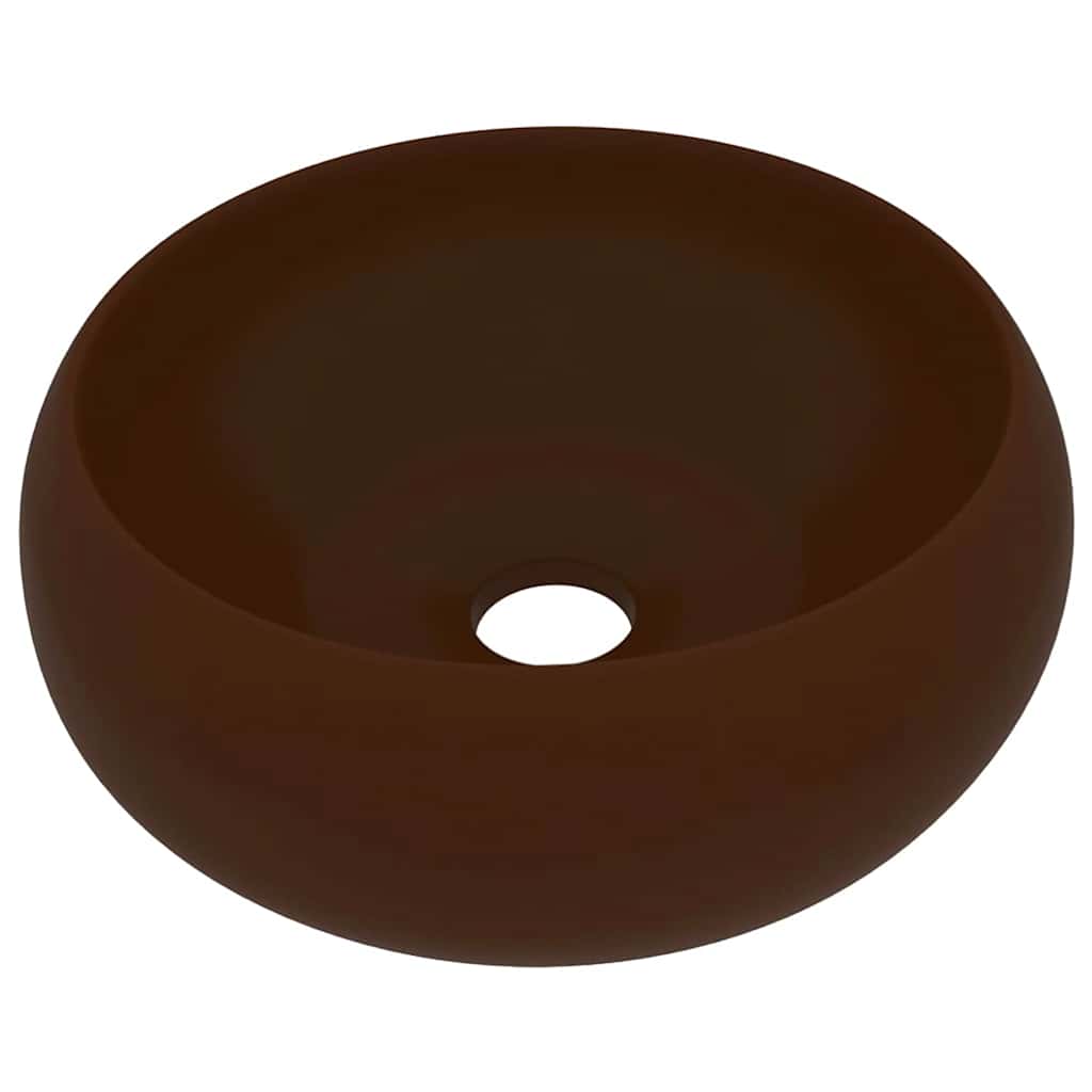 kerek matt sötétbarna kerámia luxus mosdókagyló 40 x 15 cm