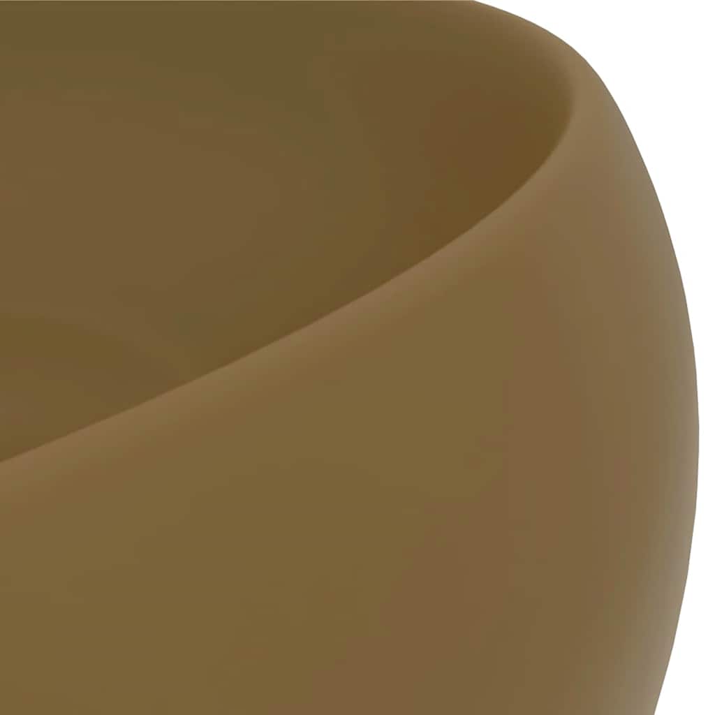 kerek matt krémszínű kerámia luxus mosdókagyló 40 x 15 cm