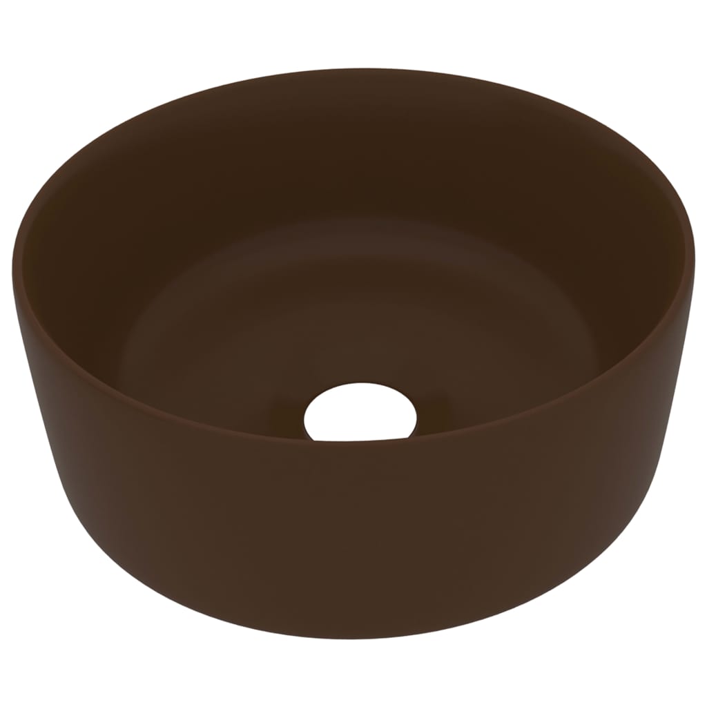 kerek matt sötétbarna kerámia luxus mosdókagyló 40 x 15 cm