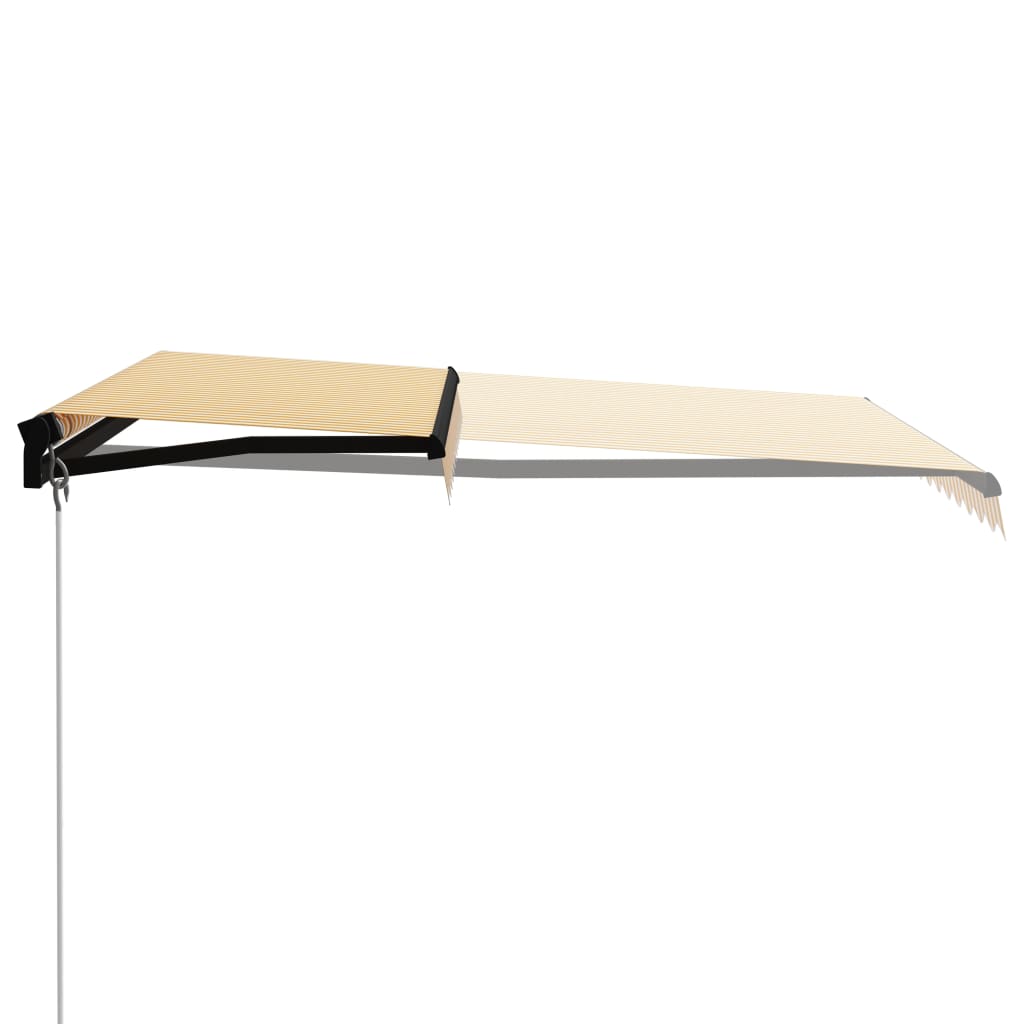 sárga és fehér kézzel kihúzható napellenző 300 x 250 cm