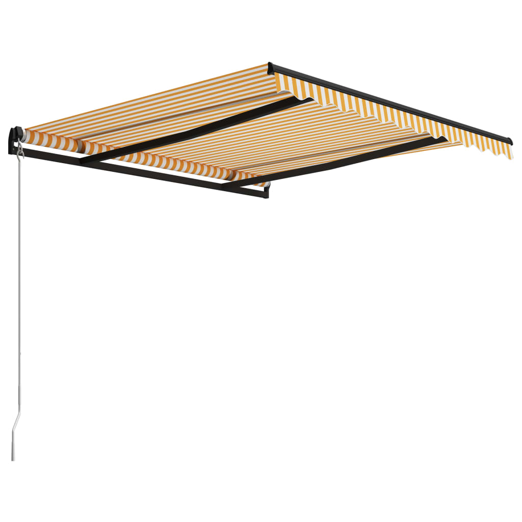 sárga és fehér kézzel kihúzható napellenző 300 x 250 cm