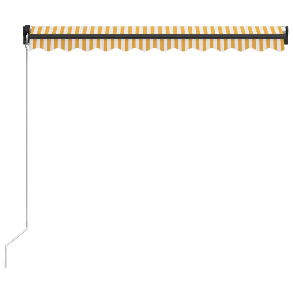 sárga és fehér kézzel kihúzható napellenző 300 x 250 cm