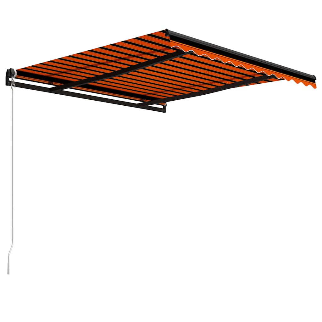 narancssárga és barna kézzel kihúzható napellenző 350 x 250 cm