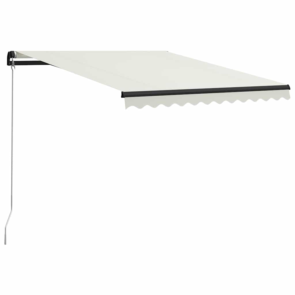 krémszínű kézzel kihúzható LED-es napellenző 300 x 250 cm