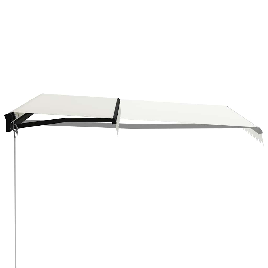 krémszínű kézzel kihúzható LED-es napellenző 300 x 250 cm