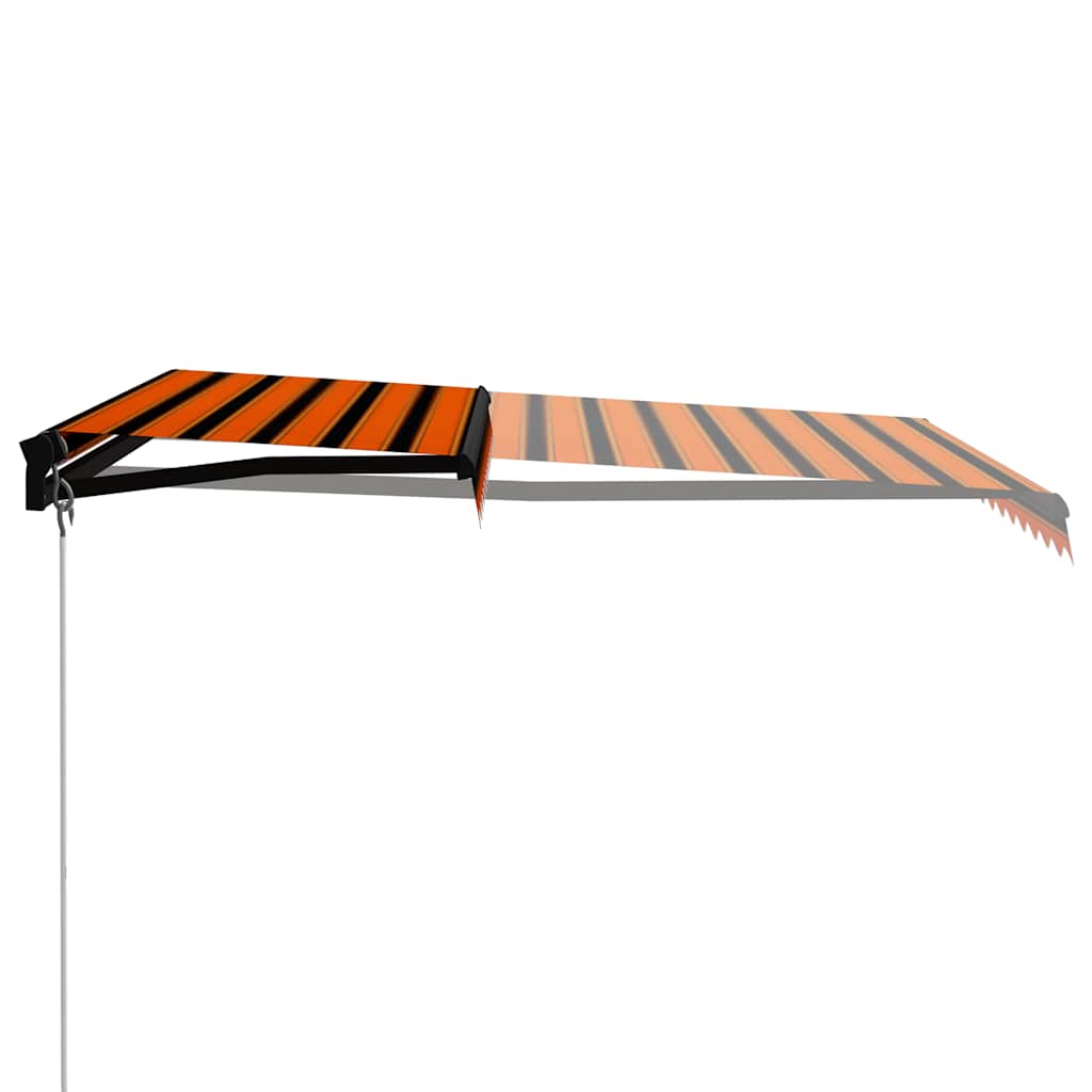 narancs és barna kézzel kihúzható LED-es napellenző 300x250 cm