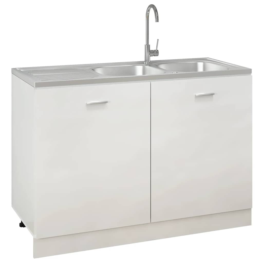 ezüst rozsdamentes acél dupla konyhamosogató 1200x500x155 mm