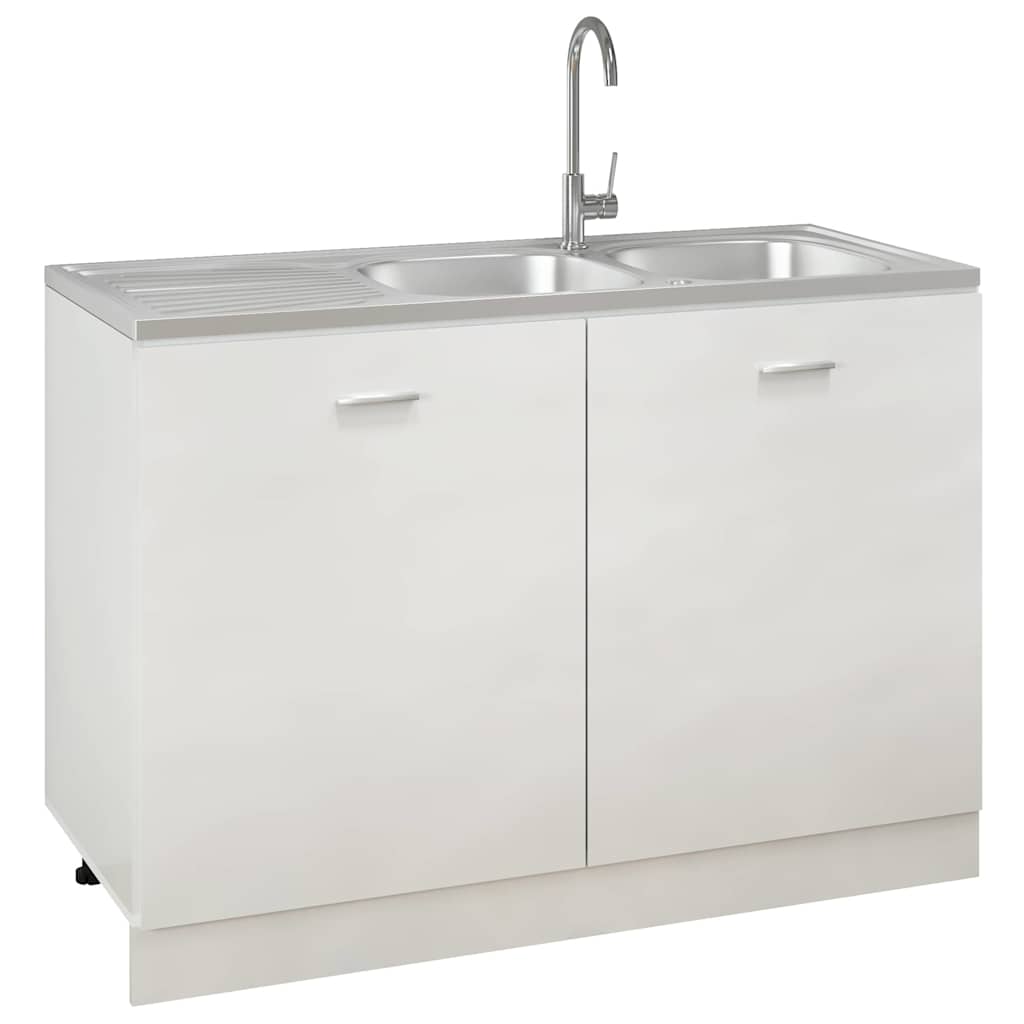 ezüst rozsdamentes acél dupla konyhamosogató 1200x600x155 mm