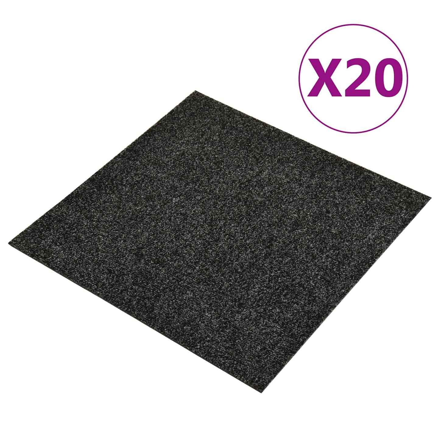 Szőnyeg 20 pcs Fekete 50 x 50 cm Bitumen