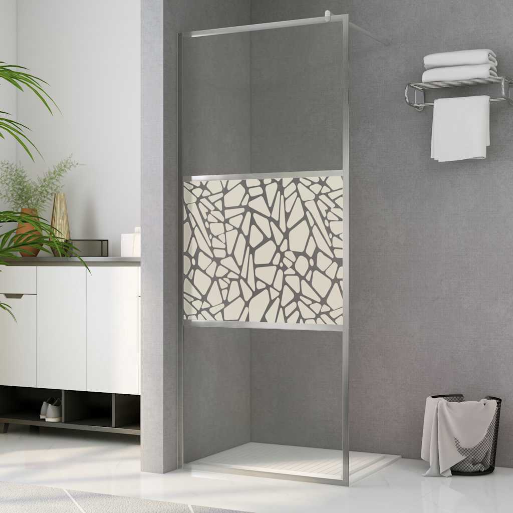 zuhanyfal kőmintás ESG üveggel 140 x 195 cm