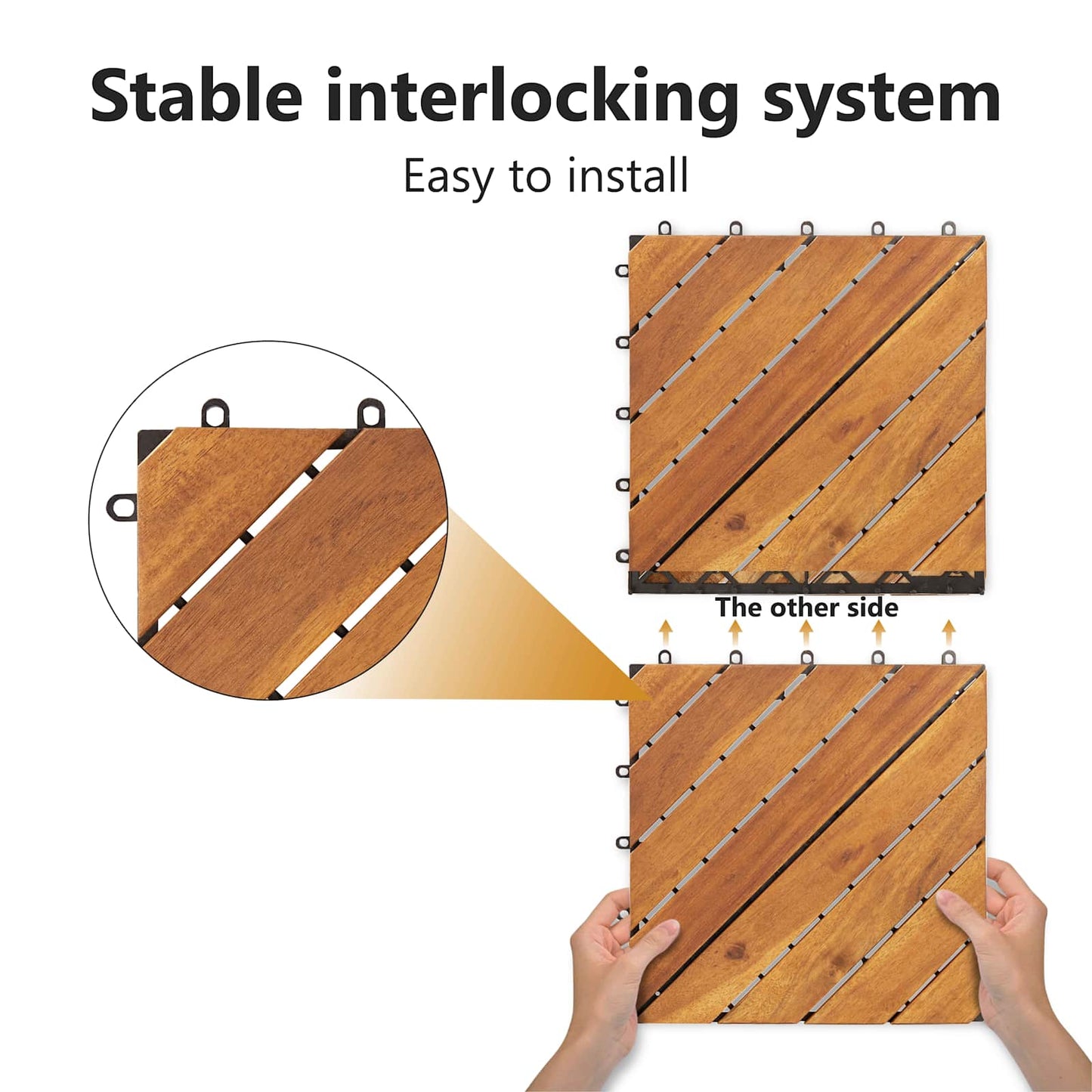 Faszegély járólap 10 pcs Barna 30 x 30 cm Akácfa