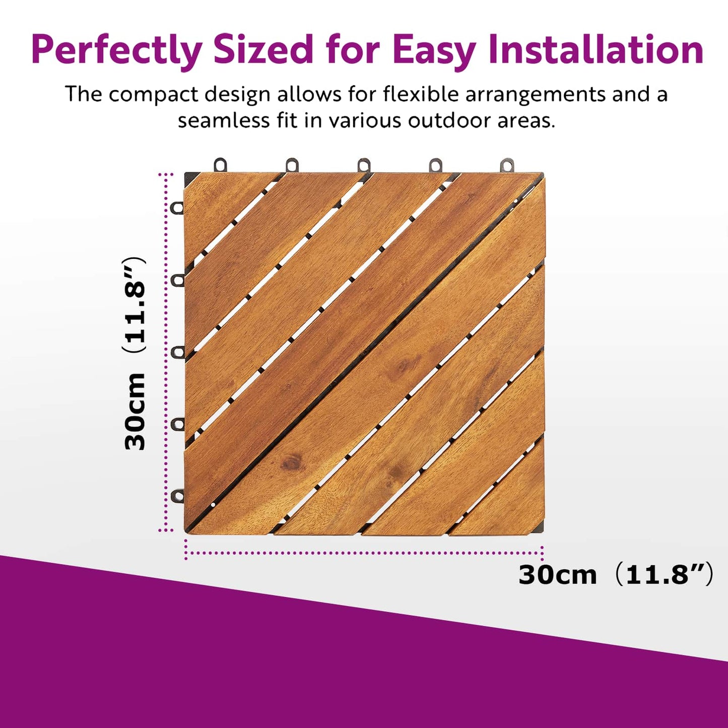 Faszegély járólap 10 pcs Barna 30 x 30 cm Akácfa