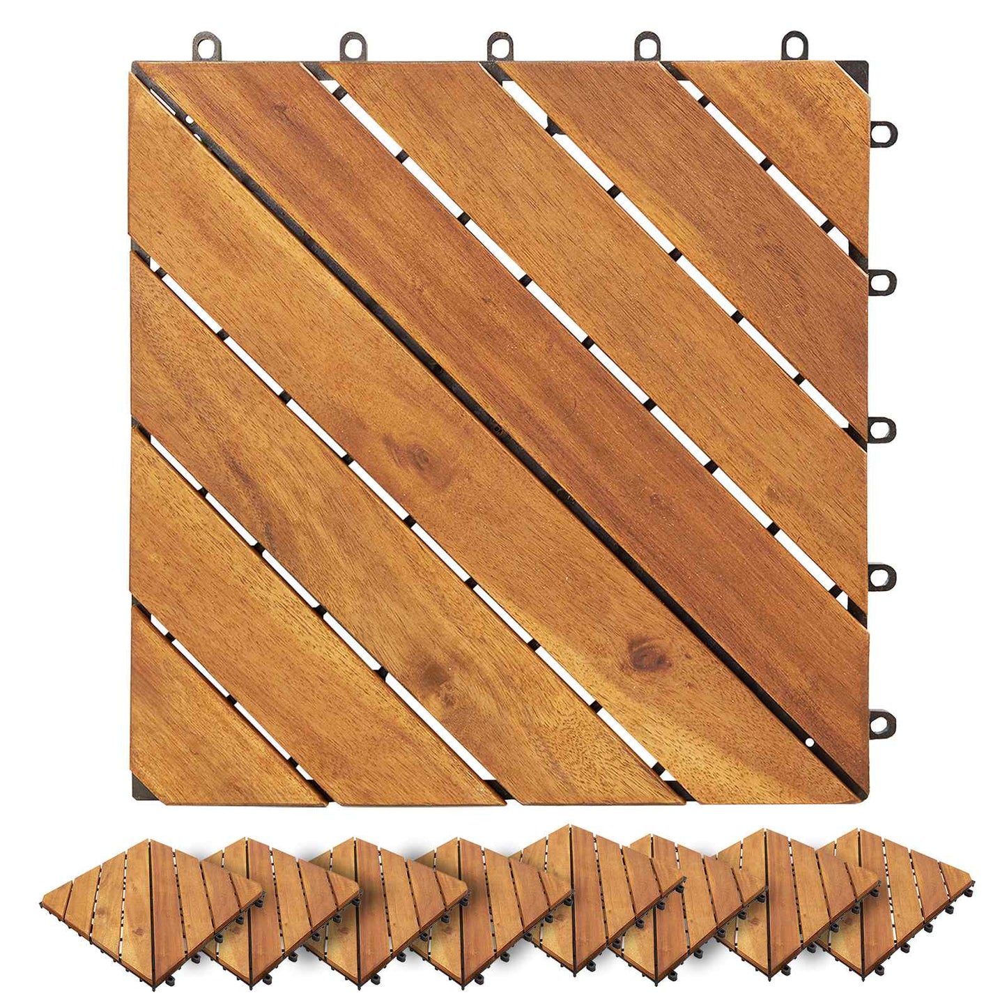 Faszegély járólap 10 pcs Barna 30 x 30 cm Akácfa