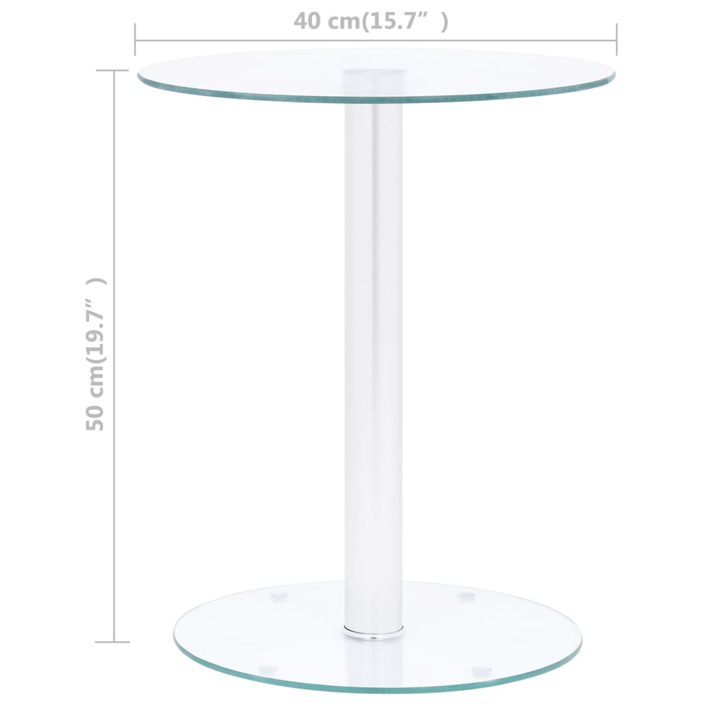 átlátszó edzett üveg dohányzóasztal 40 cm